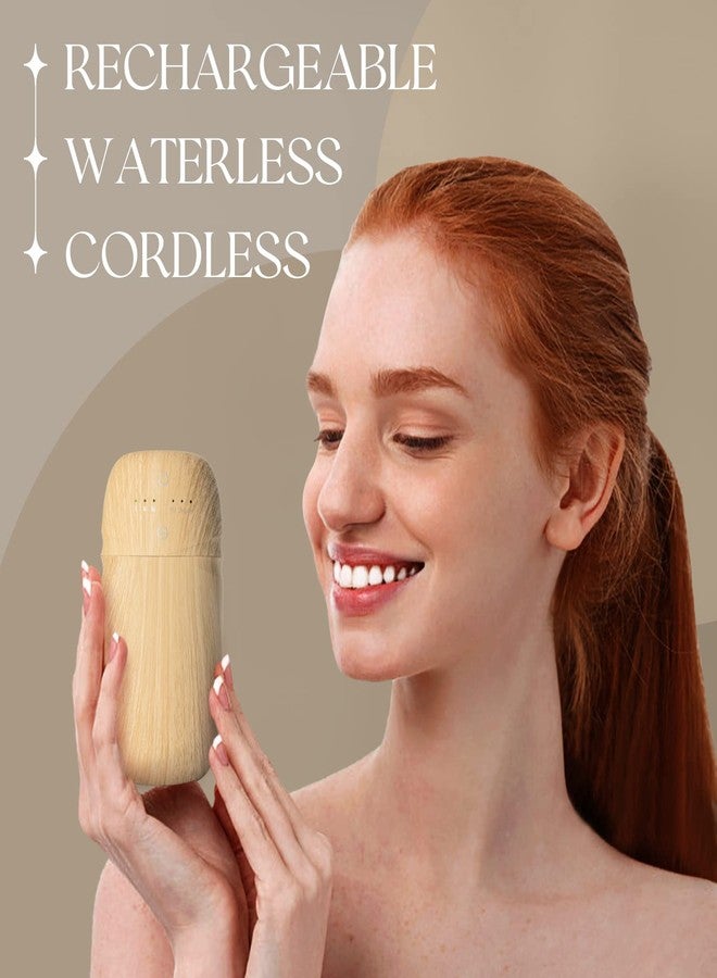 Salubrito Waterless Essential Oil Diffuser, Rechargeable & Wireless Aromatherapy Diffuser for Home, Office, Portable Air Diffuser with Time Setting, 3 Mist Mode, Wood Grain - Image 2